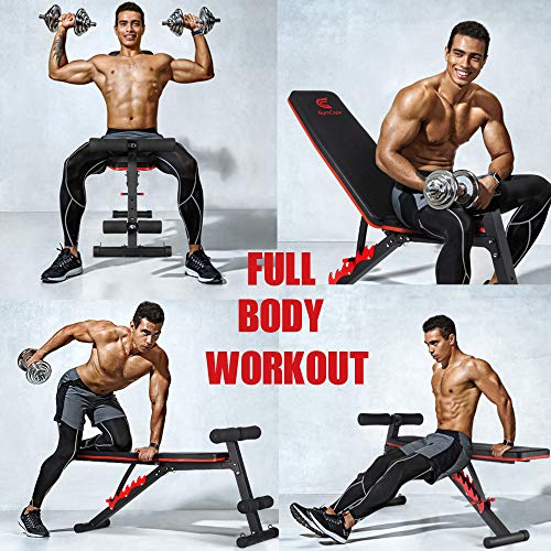 GymCope Weight Bench, Adjustable Strength Training Workout Bench for Full Body, Foldable Utility Incline Decline Bench for Home Gym