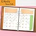 Rancco A5 Planner Inserts Monthly Planner Refills, 90 Pages Colorful 6-Ring Loose-leaf Monthly Binder Paper w/Divider, PVC Pouch, Ruler, Index Tab for Journal, Filofax, Double-sided, Undated,8.3x5.6