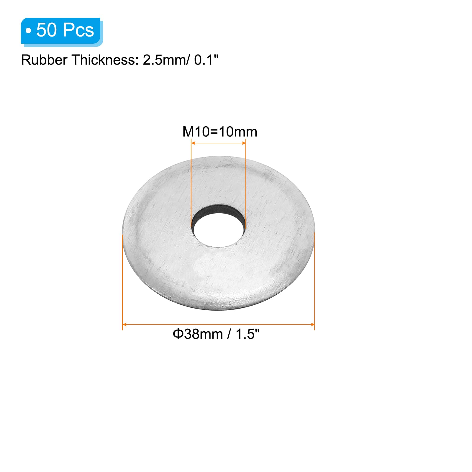 PATIKIL 3/8"x1 1/2" EPDM Bonded Sealing Washers - Image 2