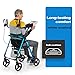 OasisSpace Upright Walker for Seniors, Stand Up Rollator Walker with Seat & Armrest, Lightweight Upright Rollator Walker Fit Most Terrain, Padded Forearm Tall Rolling Walker Blue