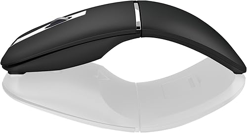 Ratón curvo Bluetooth, mouse inalámbrico giratorio ultrafino y recargable, modo dual (BT5.03.0+2.4G), mouse de arco de viaje portátil adecuado para