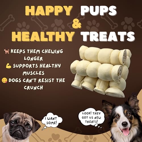 Image of Woofley's 9-10 inch Buffalo Beef Cheek Roll - (5 Count)- Beef Cheek Rolls for Dogs - Long Lasting Natural Dog Chews
