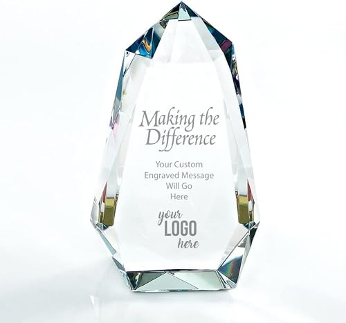 Baudville Premio de trofeo de cristal luminario suave grabado personalizado