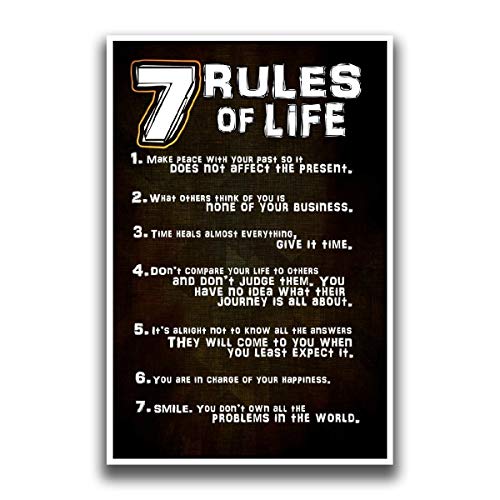 Unleash the Power Within with Our Inspirational 7 Rules of Life' Poster Motivational Inspiring Print | Classroom Wall Art | 18-inches by 12-inches | JSC114