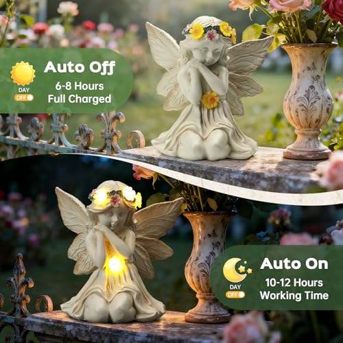 Solar Angel Garden Statue Outdoor Decor - image 2