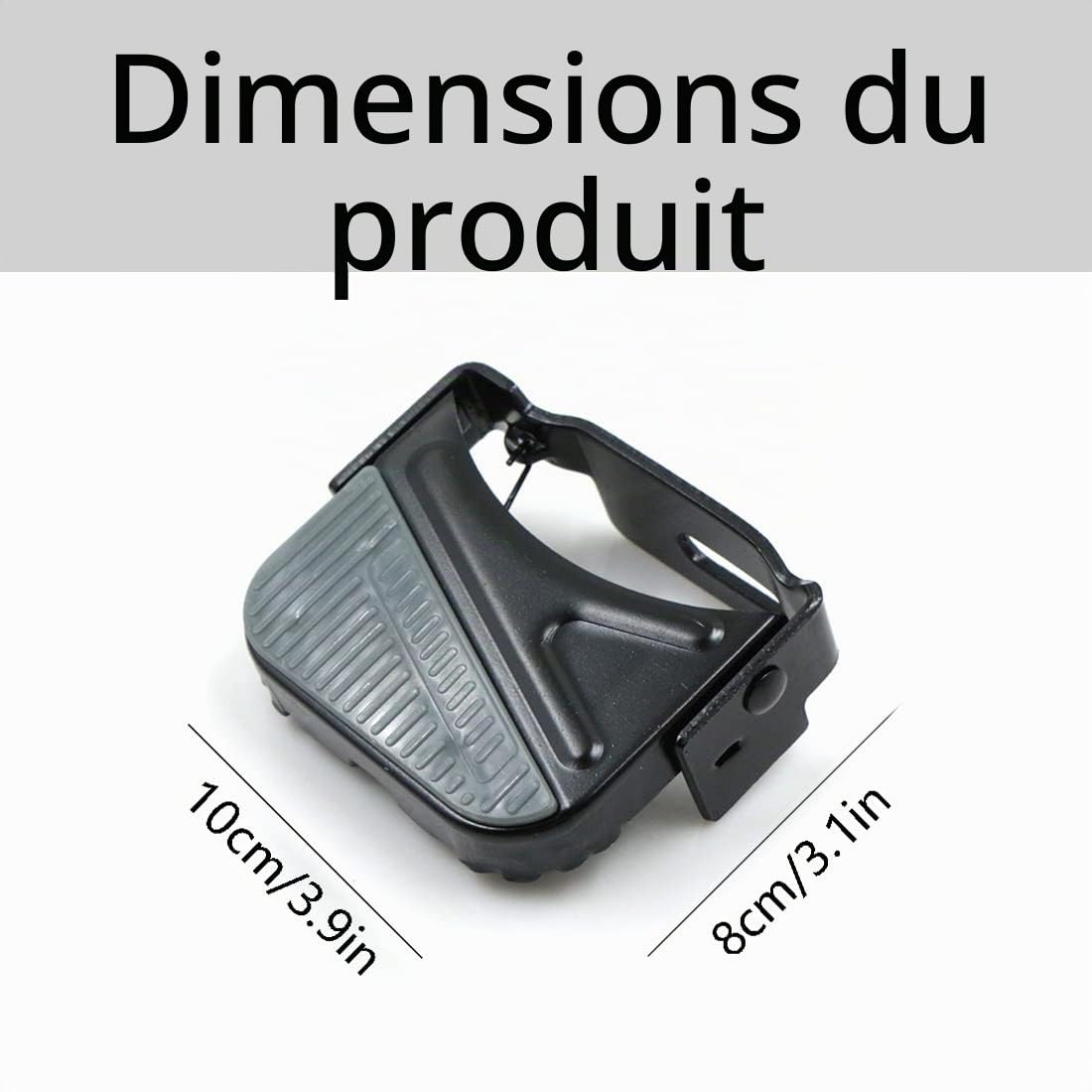 Pedale Velo Plastique AntidéRapantes PéDales - Automatiques De VéLo PéDale ArrièRe Pliantes VTT Trekking Accessoires en RéSine Universelles D'Allongement L'Axe Noires 1 Paire 9.1x9.4cm
