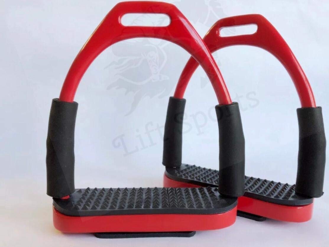 Lift Sports Horse Riding English Safety Stirrups Durable Light Weight Polymer Plastic Saddle Tack Equine (Brown)