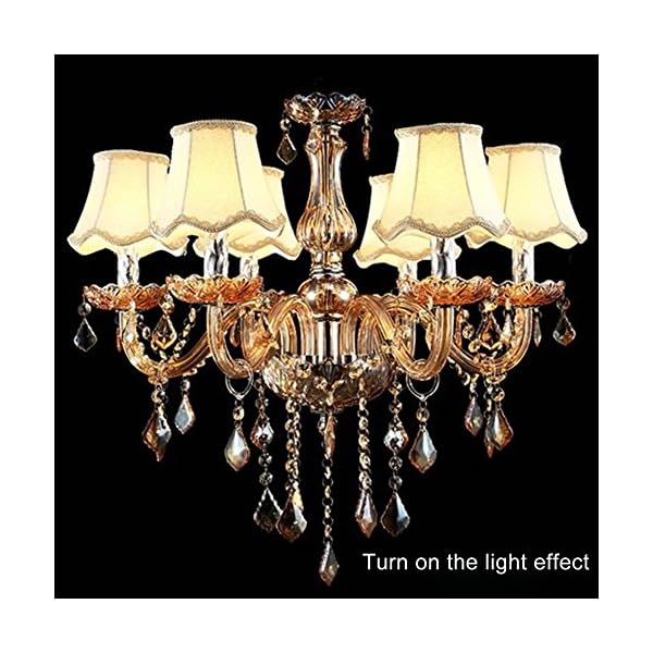 Fuloon Set of 6 Clip On Lamp Shade Kit Little Upright Candle Chandelier Drop Light Lampshade - Image 7