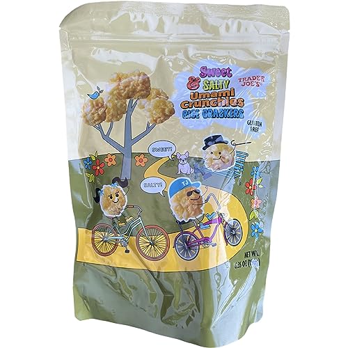 Trader Joe's Sweet & Salty Umami Crunchies Rice Crackers Gluten Free (Pack of 1)