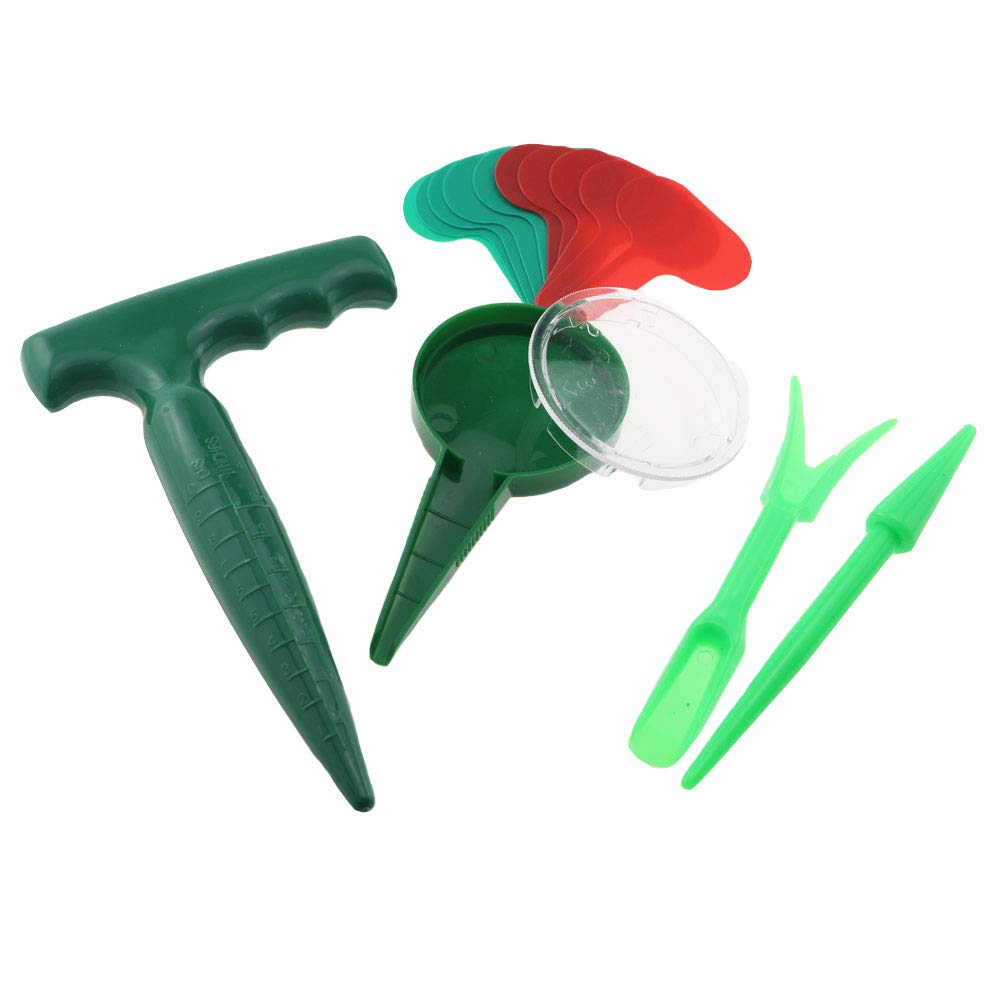 Kit 4 Herramientas Jardinería Wowoda - Sembradora Y Dispensador Semillas