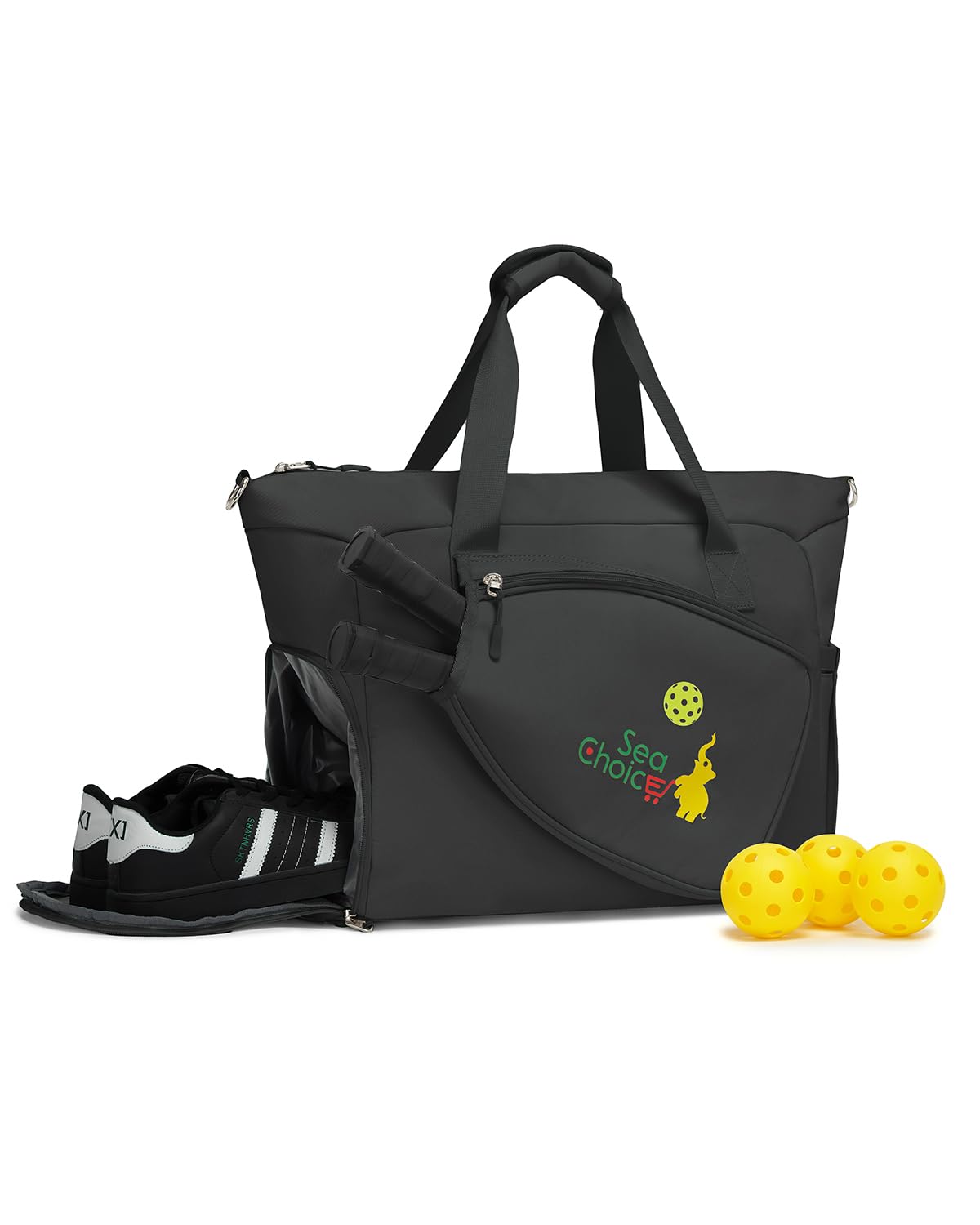 Sea choice Sac Raquette pour Homme et Femme contenir 2 Raquettes de Pikel ou Paddle Sac de Sport avec Compartiment à Chaussures et Poche Isolée, Cabine Avion Week-End Fitness