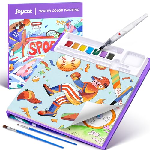 JoyCat album da colorare per bambini, set di pittura ad acquerello per bambini dai 3-5 ai 4-8 anni,attività di disegno artistico e artigianale, regalo di compleanno per ragazzi e ragazze