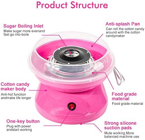 Miniatura 2 de Nostalgia - Máquina de dulces de algodón para niños, fabricantes de dulces de algodón portátiles con calefacción eléctrica eficiente de 450 W y