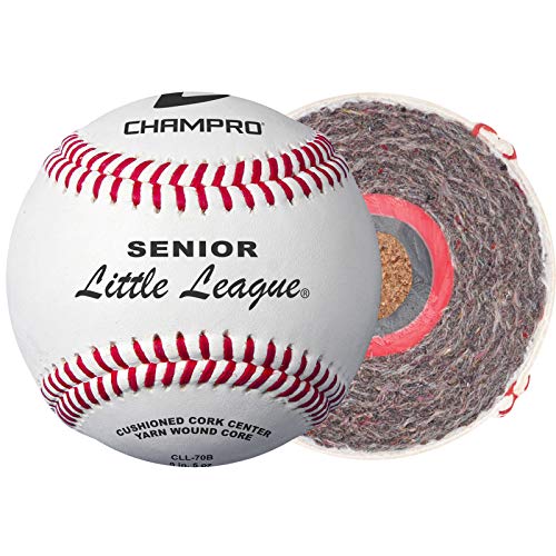 Champro Senior Little League Tournament Baseballs with Full Grain Leather Cover, 12 Pack
