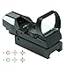 Tactical Green and Red Dot Sight - 4 Reticles Reflex Sight with Built-in Weaver-Picatinny Rail Mount for 22mm Rail Base - Water Resistant Shockproof & Lightweight with Adjustable Brightness