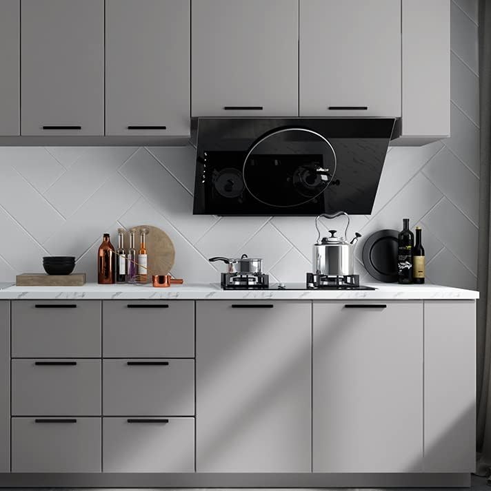 Miniatura 5 de Papel adhesivo gris de 15.7 x 393 pulgadas, papel tapiz autoadhesivo extraíble, color gris mate, encimeras de despegar y pegar para encimeras de