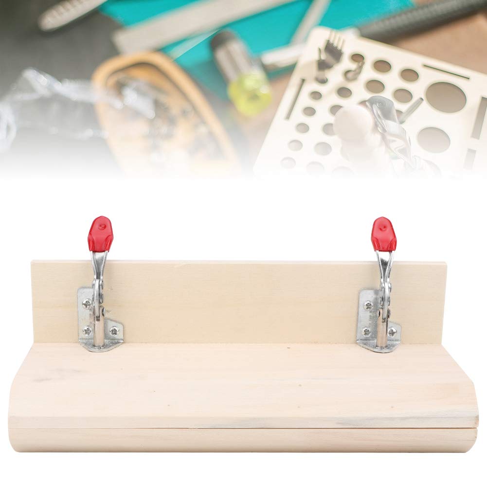 Hand-Stitched Wooden Clamp, Leather Stitching Pony, Wood Leather Clamp Tool Hand-Stitched Sewing Horizontal Leathercraft Wooden Table Clamp Stitching Tool for DIY Craft - Image 2
