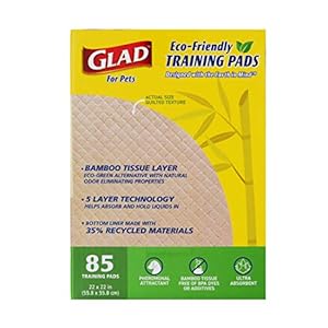 Glad for Pets Earth Friendly Bamboo Training Pads | Eco Friendly Puppy Pads for All Dogs | 85 Super Absorbent Puppy Training Pads, Deodorizing Dog Training Pads for Pets