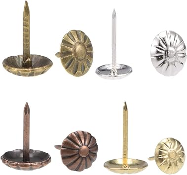 Antique Upholstery Tacks 400PCS,Furniture Tacks Nails,7/16 Inch Upholstery Nails for Sofa, Chair, Bed and Other Furniture 400PCS Assortment Kit
