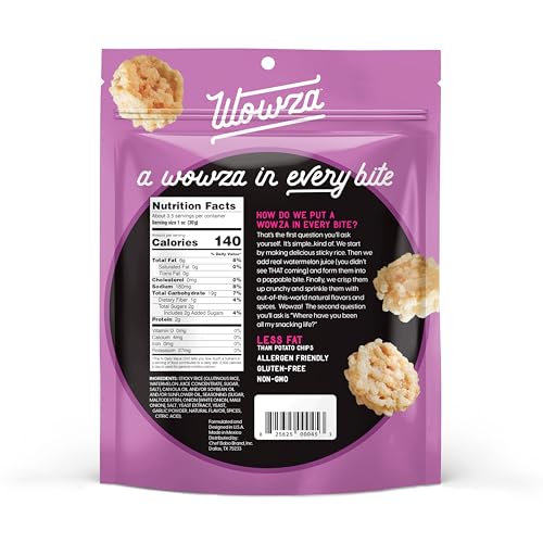 Wowza Sweet Maui Onion Rice Crisps, Healthy Sticky Rice Crunchy Rice Crisps, 3.5 oz bag (8 pack) - Thumbnail 2