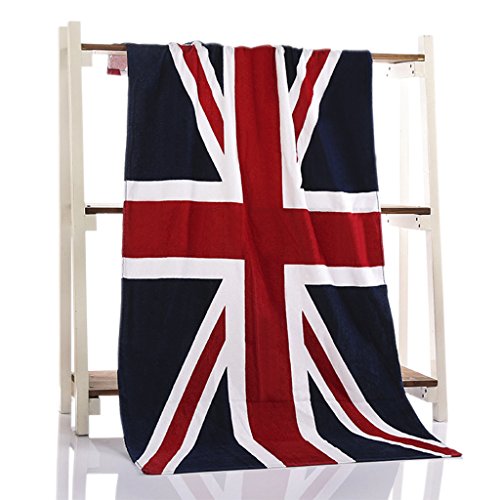 Large British Beach Towel Soft Microfiber Union Jack Pattern Bath Towels Holiday Spa Towel Quick Dry Sauna Towels Highly Absorbent Swimming Pool Body Wrap Unisex Light Travel Blanket Pillow Towel - Image 2