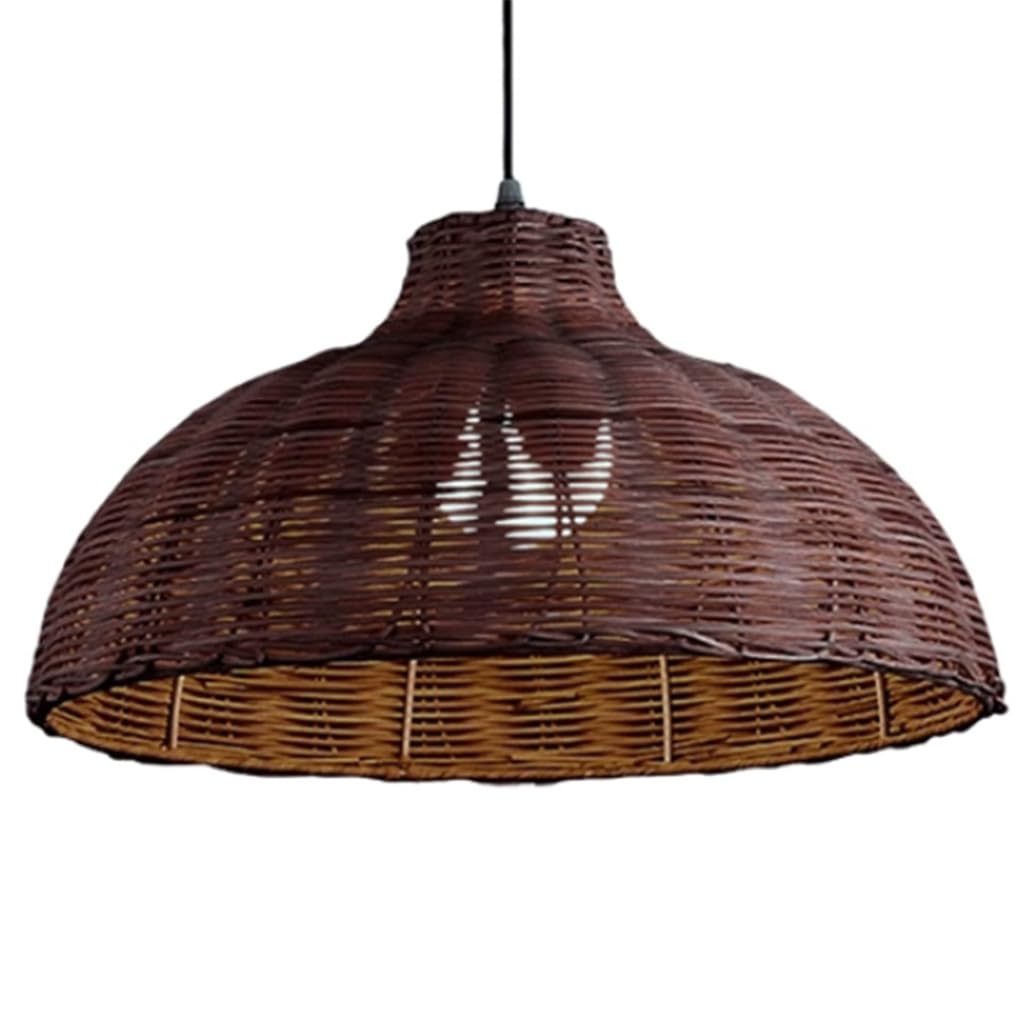 LYMSXAZOU Boho 15.7" Rattan Chandelier Light Fixture Farmhouse Bamboo Pendant Ceiling Lamp Handwoven Hanging Wicker E26/27 Base Height Adjustable Creative Country Kitchen Island