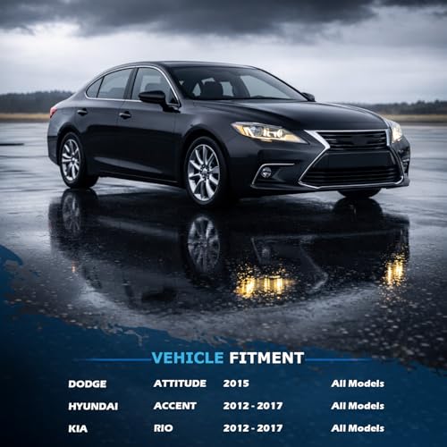 Image of Detroit Axle - Brake Pads for 2012-2017 Hyundai Accent Kia Rio 2015 Dodge Attitude, 2013 2014 2016 Ceramic Brake Pads w /Hardware Front Rear Replacement