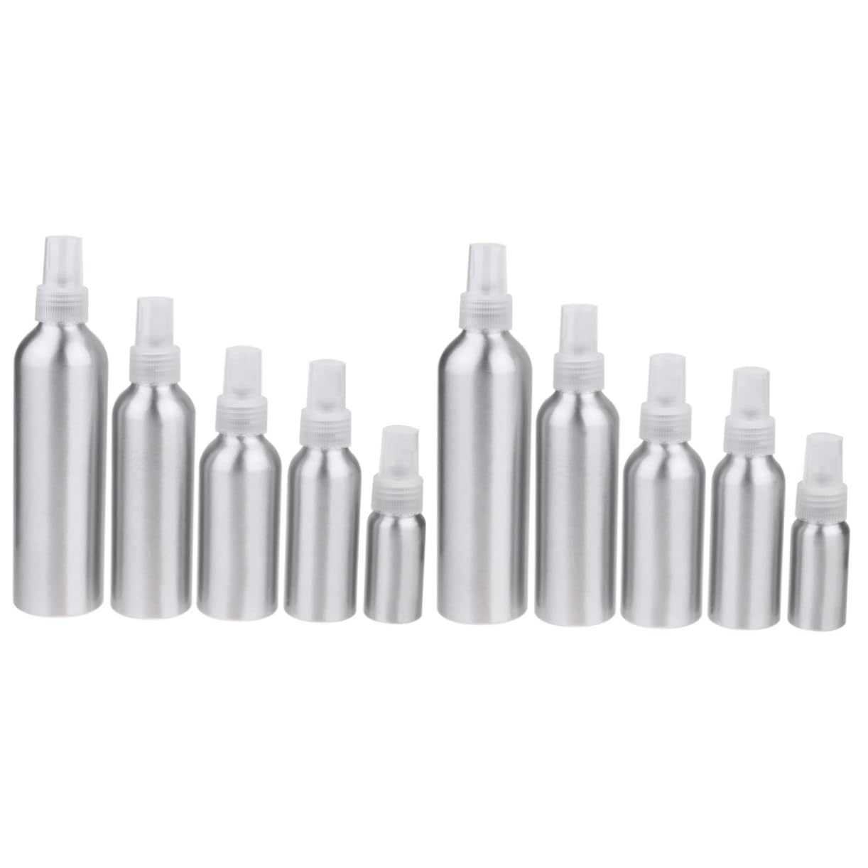 WOONEKY 10stücke Teiliges Aluminium Sprayflasche Nachfüllbare Travel Bottles Mit Transparentem Sprühkopf Für Parfüm Und Flüssigkeiten