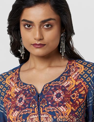 Image of BIBA Women Rayon Straight Fit Liva Printed Kurta