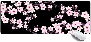 MSHAJ Large Gaming Mouse Pad For Women Pink Cherry Blossoms,Extended xl Mouse Mat Desk Pad 31.5x11.8x0.12IN,Stitched Edges Non Slip Mousepad for Computer,Office,Keyboard and Laptop