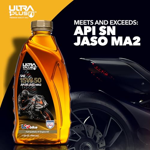 Image of 4T 15W-50 Full Synthetic Motorcycle Oil API SN JASO MA2-15W50 motor oil, 6 Quarts (Pack of 2)