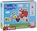 BIG-Bloxx Peppa Pig - Camion dei pompieri Peppa, set di costruzione Big Bloxx con Peppa e Papa Pig, 40 pezzi, per bambini dai 18 mesi in su