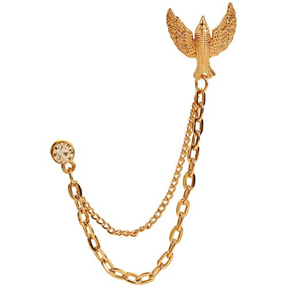 Eagle Shape Lapel PIN Collar PIN Collar Chain Brooch with Chain in A Gift Box TNSP1263