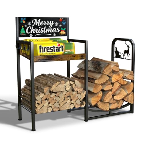 YIYYZI Firewood Rack, 35 in Decorative Firewood Storage Log Rack