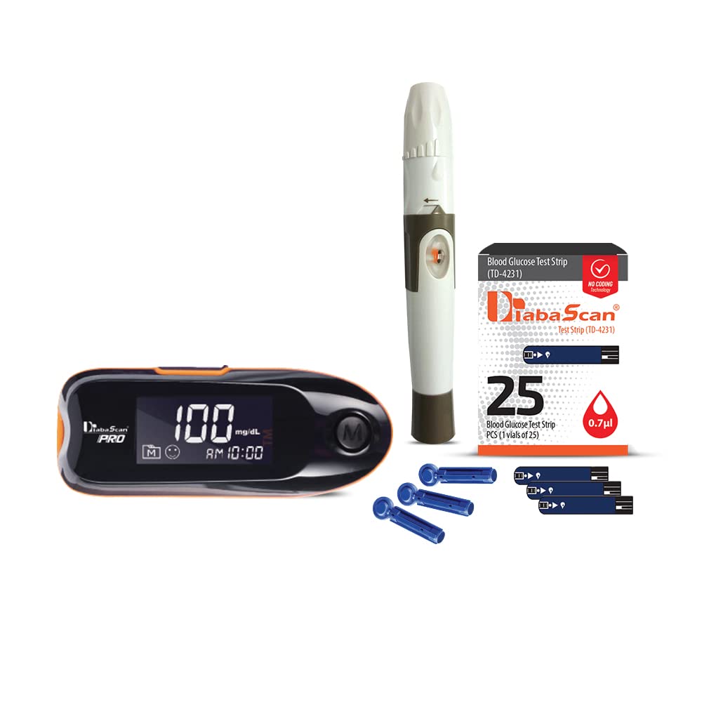 Diabascan Blood Sugar Testing Glucometer Machine with Free 25 Strips, 10 Lancet and Lancing Device, (Result in 7 Seconds), Fast accuracy and Best Results-image-48