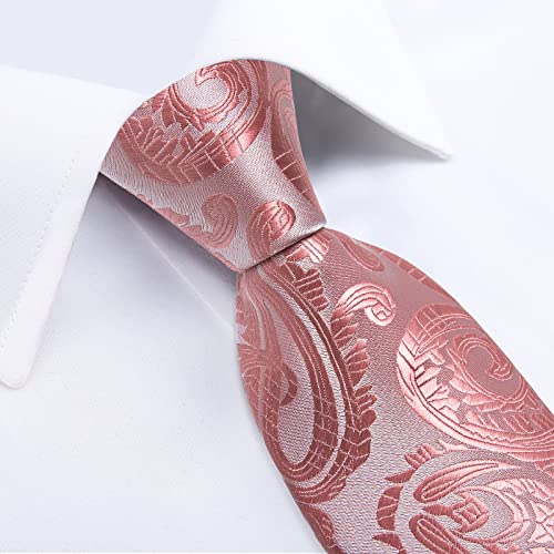 Image of DiBanGu Extra Long Tie for Men 63 inch XL Silk Necktie Set | Pocket Square and Cufflinks, Big and Tall, Jacquard Woven, Gift Box, Paisley /Plaid /Solid /Striped, for Weddinng Party Business