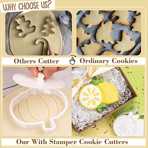 Flycalf Cookie Cutters Fruit Grape Shapes With 3D Stamper Pla Kitchen Cake Decorating For Kids 3.5" Baking Embossing Stamps Mold Supplies Biscuit Fondant Tools #TOP2