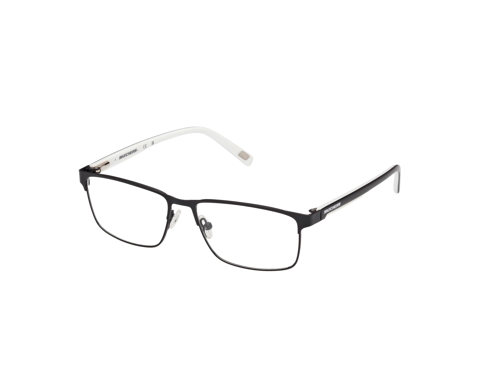 Skechers Brille mit Sehstärke für Herren optional mit Sonnenbrillentönung oder Blaulichtfilter, Rechteckig, gefertigt aus Kunststoff, Modell: SE3387 (inklusive Brillenetui)