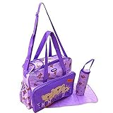 3 tlg Baby Farbe lila Wickeltasche Pflegetasche Windeltasche Babytasche Reise Farbauswahl
