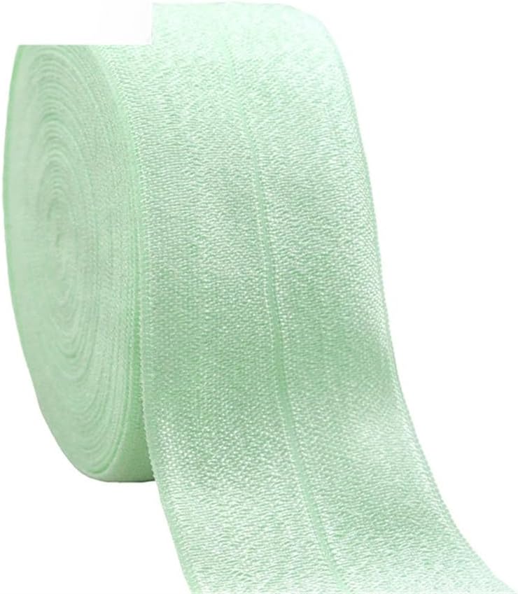 50 100Y Solid Shiny Fold Over Elastics FOE Spandex Satin Band Webbing Tape Fabric Dress Sewing Trim Light Pink 50 Yards