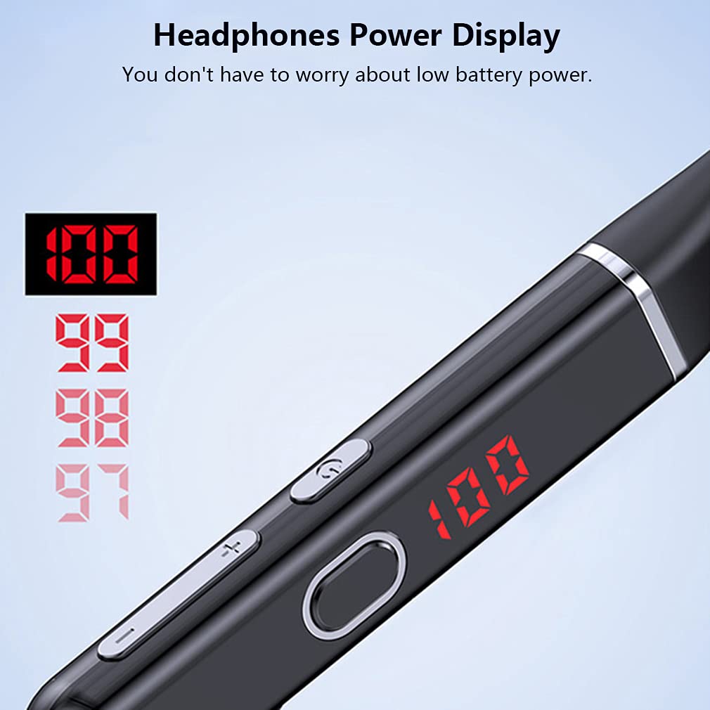 Słuchawki Bluetooth z pałąkiem na kark HIFI bezprzewodowe magnetyczne słuchawki douszne, lekkie słuchawki stereo, sportowy zestaw słuchawkowy z wyświetlaczem poziomu baterii, do biegania,