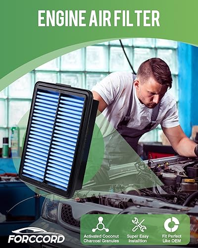 Image of Cabin Air Filter and Engine Air Filter Fit for Kona 2018-2023 1.6L 2.0L, Kia Soul 1.6L 2020-2025 2026 Replacement 97133-D1000 28113-F2000 Accessories