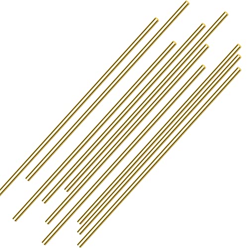 10 Pieces 12 Inches 1/8 Inch Brass Rods, Sutemribor Brass Solid Round Rod Lathe Bar Stock, 1/8 Inch In Diameter, 12 Inches In Length #TOP6