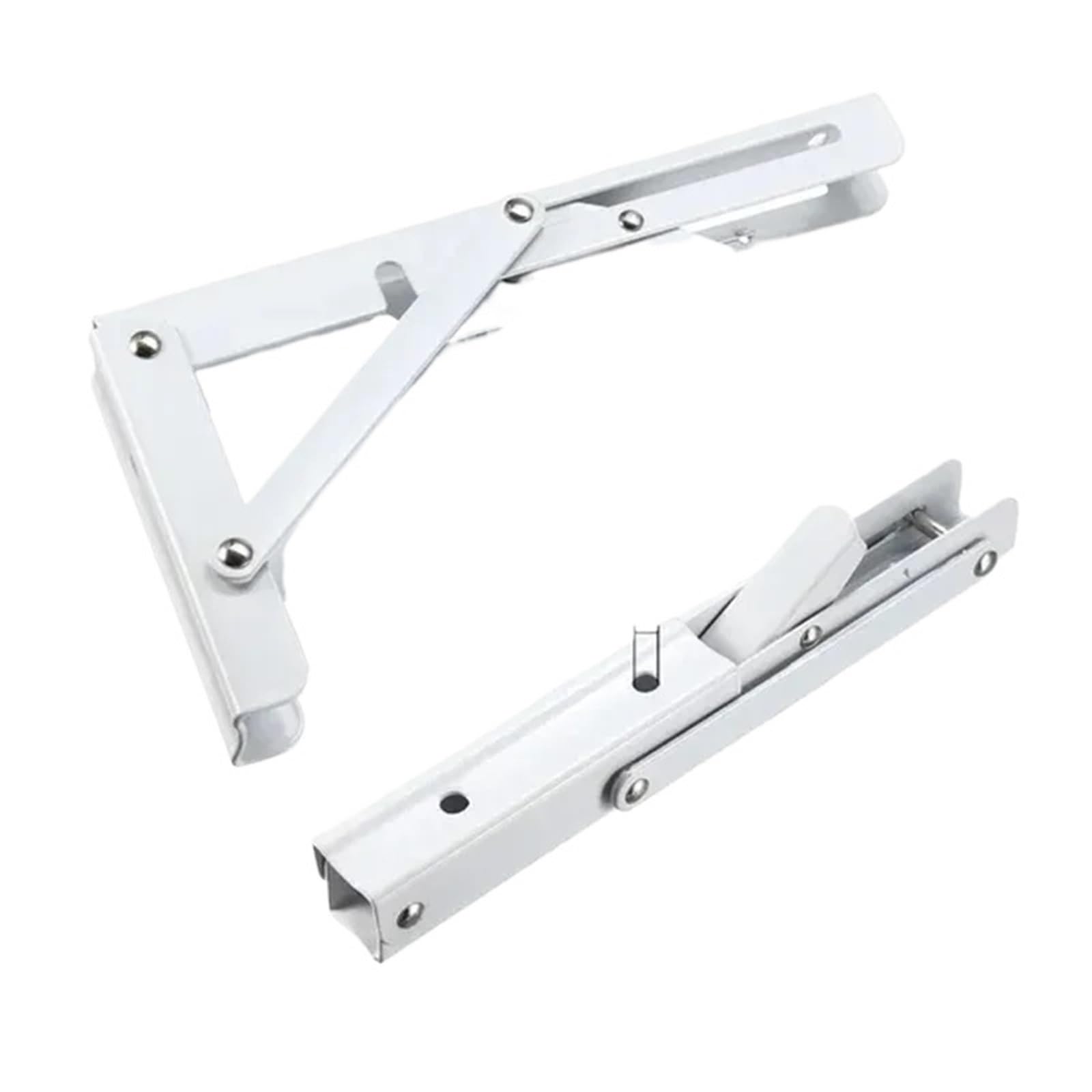 Regalwinkel 4 Stück dreieckige klappbare Winkelhalterung, schwere Stütze, verstellbare Wandmontage, Bank, Tisch, Regalhalterung(White,20inch)