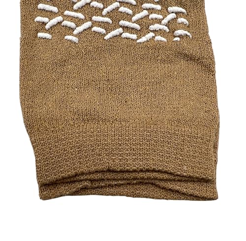 Comfort Axis 6 Pairs of Single Sided Non-Skid Travel Slipper Ankle Socks, Beige (X-Large)4