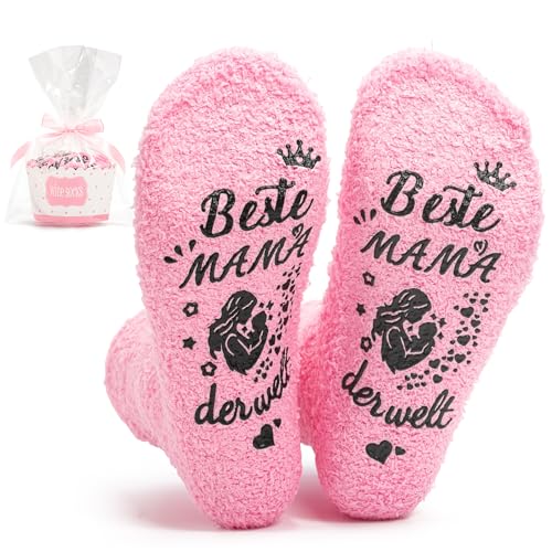 Bafiwu Beste Mama der Welt Socken Geschenk Muttertagsgeschenk für Mama Oma Lustige Socken Geschenke für Frauen Weihnachten Valentinstag Muttertag Vatertag geschenk für Mama Oma 36-42 (pink)