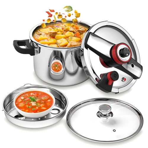 BreeRainz 8.45QT 304 Stainless Steel Pressure Cooker, 3-Stage PSI...