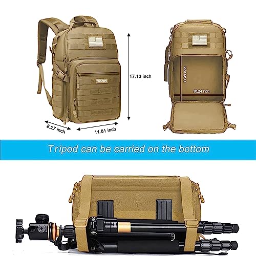 Mochila táctica para cámara DSLR/SLR/Mirrorless Khaki miniatura 4