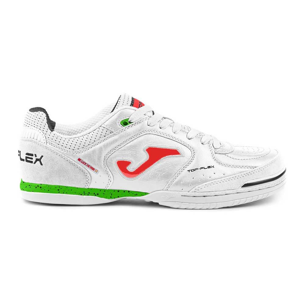 Chaussures Top Flex 23 Blanc Vert Chaussures de Foot à 5 Cuir d'intérieur Sol Lisse Homme