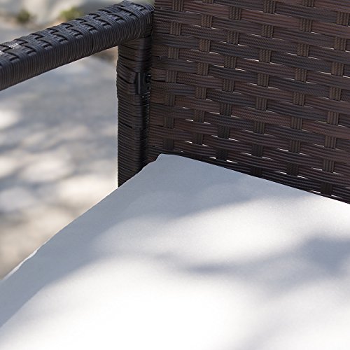 image for BELLEZE 4PC Rattan Sectional Patio Furniture Set with Seat Cushion Out